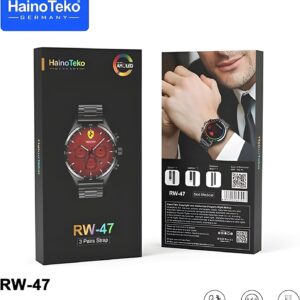 ساعة - RW-47- HAINO TEKO الذكية ستانلس ستيل – لون اسود– مقاومة للماء تصميم انيق