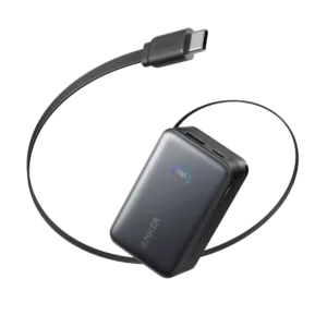 باور بانك أنكر نانو (10 كيلو، 45 واط، كابل USB-C مدمج قابل للسحب)