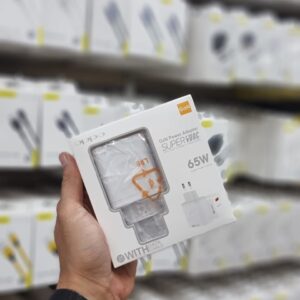 محول شاحن حائط فلاش Super VOOC 3.0 بقوة 65 وات مع كابل شحن USB Type C Super Vooc